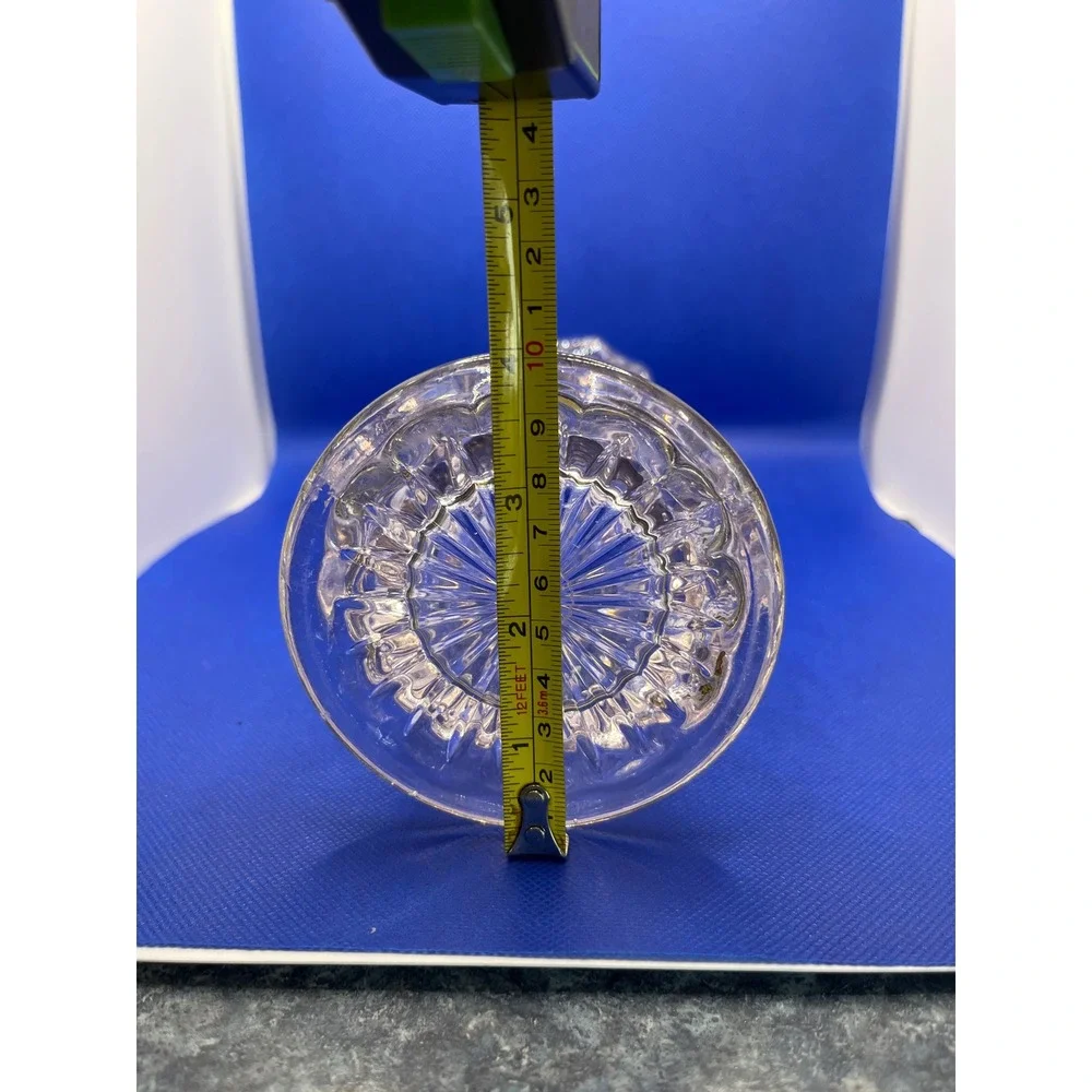 Fostoria American glass vase - 8in- clear with brownish/pink hue